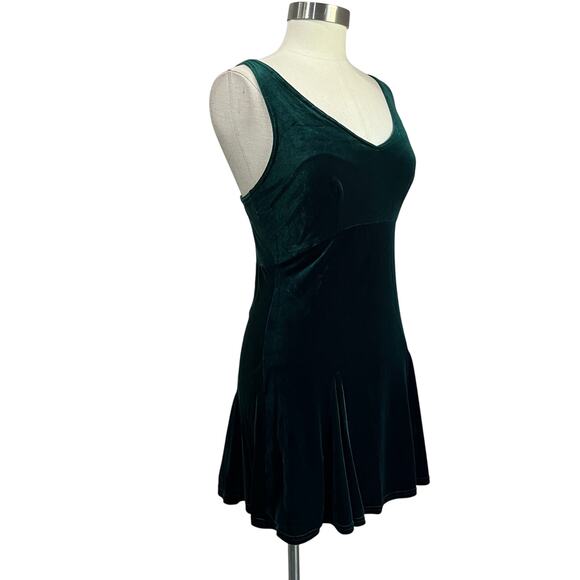 Victoria’s Secret Y2K Velvet Mini Dress Size S Emerald Green Party 90s - Picture 3 of 6